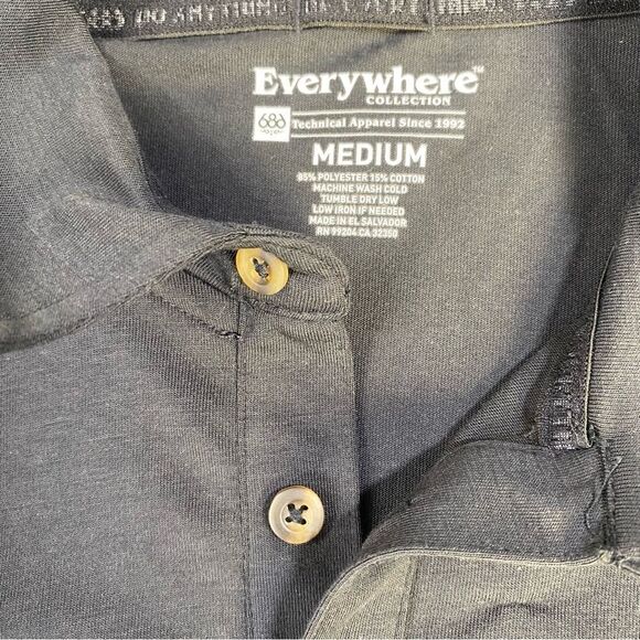 686 Men’s Everywhere Tech Polo Black Polo Shirt Size-Medium - Picture 11 of 13